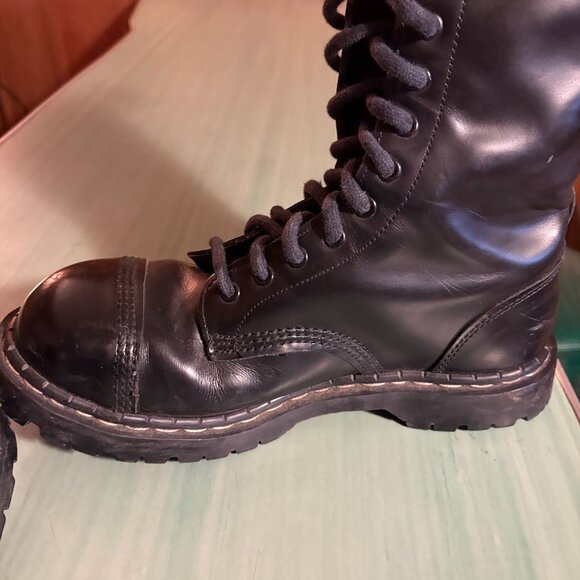 Mens Solovair Gripfast Black 14 Eye Steel Toe Capped Derby Boots UK 10 US 11 - Picture 8 of 14